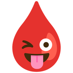 winking face with tongue and drop of blood