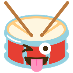 winking face with tongue and drum