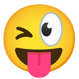 winking face with tongue and eyes