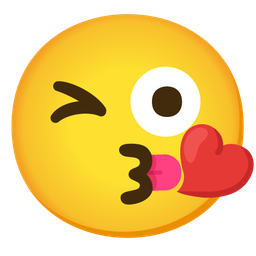 Winking face with tongue and Face blowing a kiss