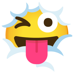 winking face with tongue and face in clouds