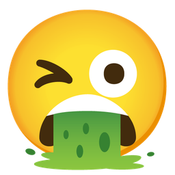 winking face with tongue and face vomiting