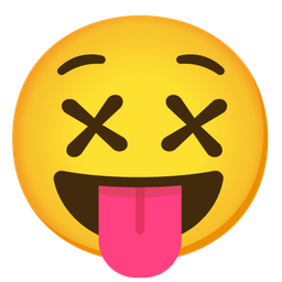 winking face with tongue and face with crossed-out eyes