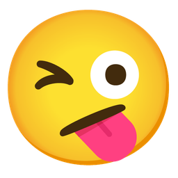 winking face with tongue and face with diagonal mouth