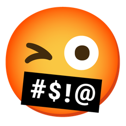 winking face with tongue and face with symbols on mouth