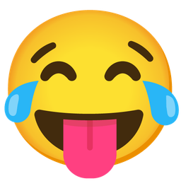 Winking face with tongue and Face with tears of joy
