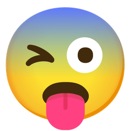 winking face with tongue and fearful face