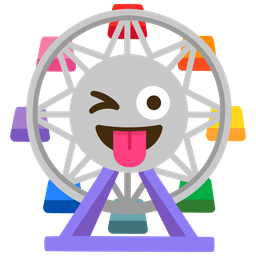 winking face with tongue and ferris wheel