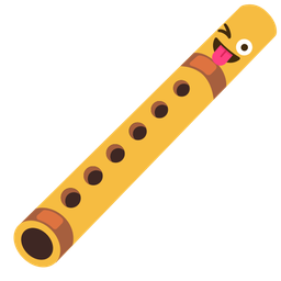winking face with tongue and flute