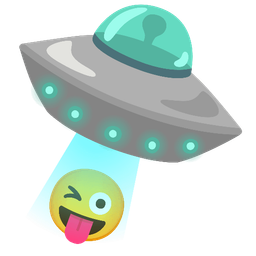 winking face with tongue and flying saucer