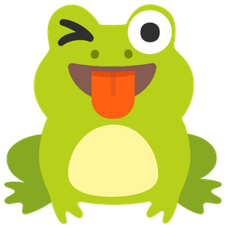 winking face with tongue and frog