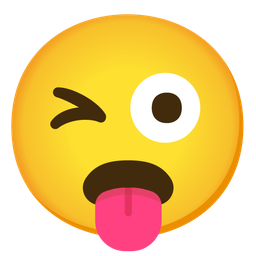 winking face with tongue and frowning face with open mouth