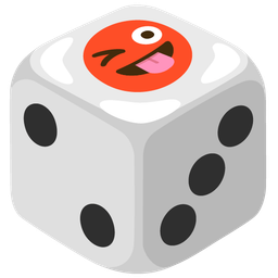 winking face with tongue and game die