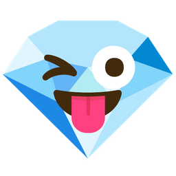 winking face with tongue and gem stone