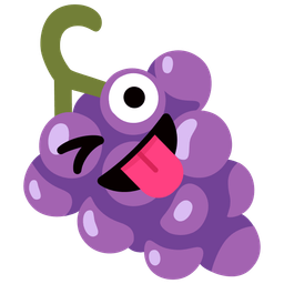 winking face with tongue and grapes