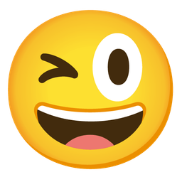 Winking face with tongue and Grinning face with big eyes