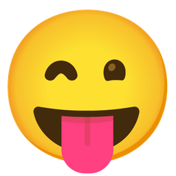 Winking face with tongue and Grinning face with smiling eyes