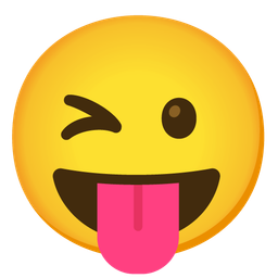 Winking face with tongue and Grinning face