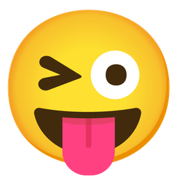 Winking face with tongue and Grinning squinting face