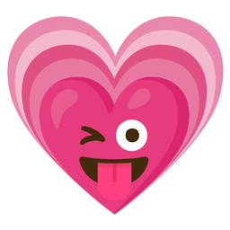 winking face with tongue and growing heart