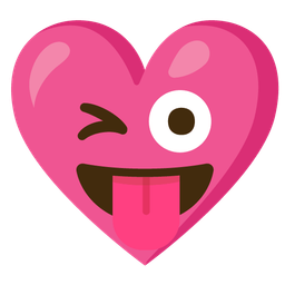 winking face with tongue and heart with ribbon