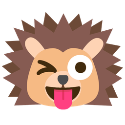 winking face with tongue and hedgehog