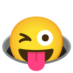 winking face with tongue and hole