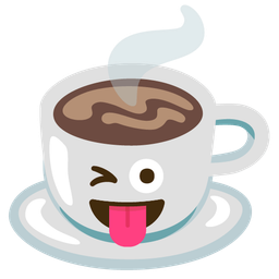 winking face with tongue and hot beverage