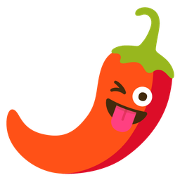 winking face with tongue and hot pepper