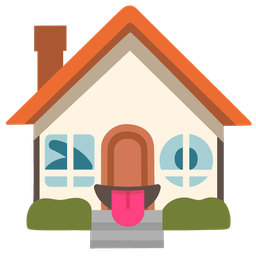 winking face with tongue and house