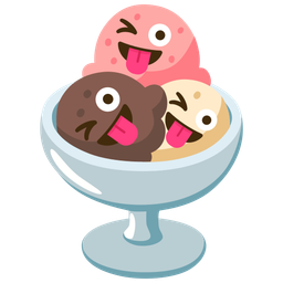 winking face with tongue and ice cream