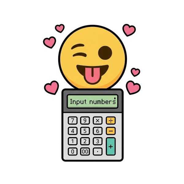 Winking face with tongue and Input numbers