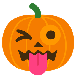 winking face with tongue and jack-o-lantern