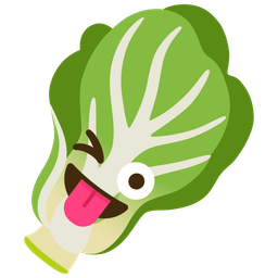 winking face with tongue and leafy green