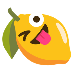 winking face with tongue and lemon