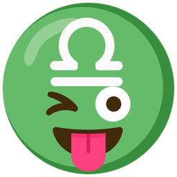 winking face with tongue and Libra