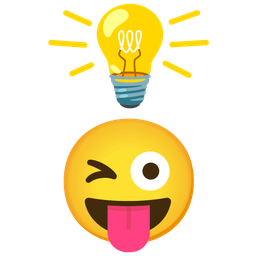 winking face with tongue and light bulb