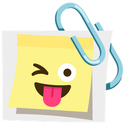 winking face with tongue and linked paperclips