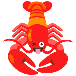 winking face with tongue and lobster