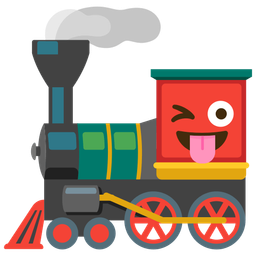 winking face with tongue and locomotive