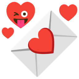 winking face with tongue and love letter