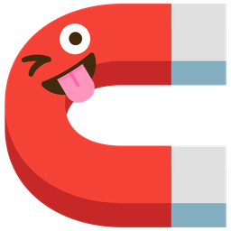 winking face with tongue and magnet