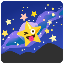 winking face with tongue and milky way