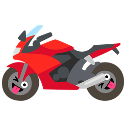 winking face with tongue and motorcycle