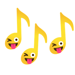 winking face with tongue and musical notes