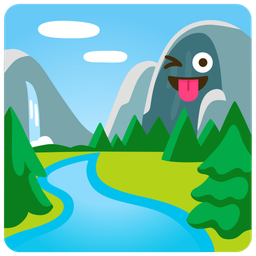 winking face with tongue and national park