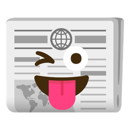 winking face with tongue and newspaper