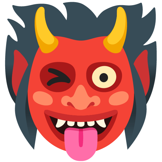 Winking face with tongue and Ogre