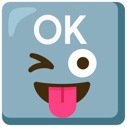 winking face with tongue and OK button