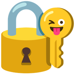 winking face with tongue and old key